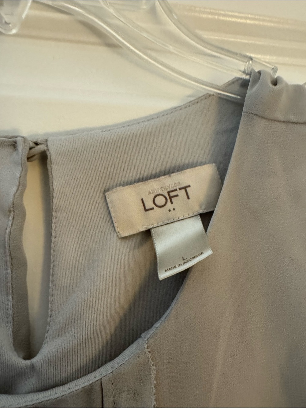 LOFT Sleeveless Ruffle Front Chiffon Blouse — Gray - Picture 2 of 2